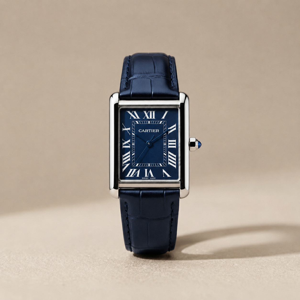 Cartier Tank Leather-Exclusive Navy Edition